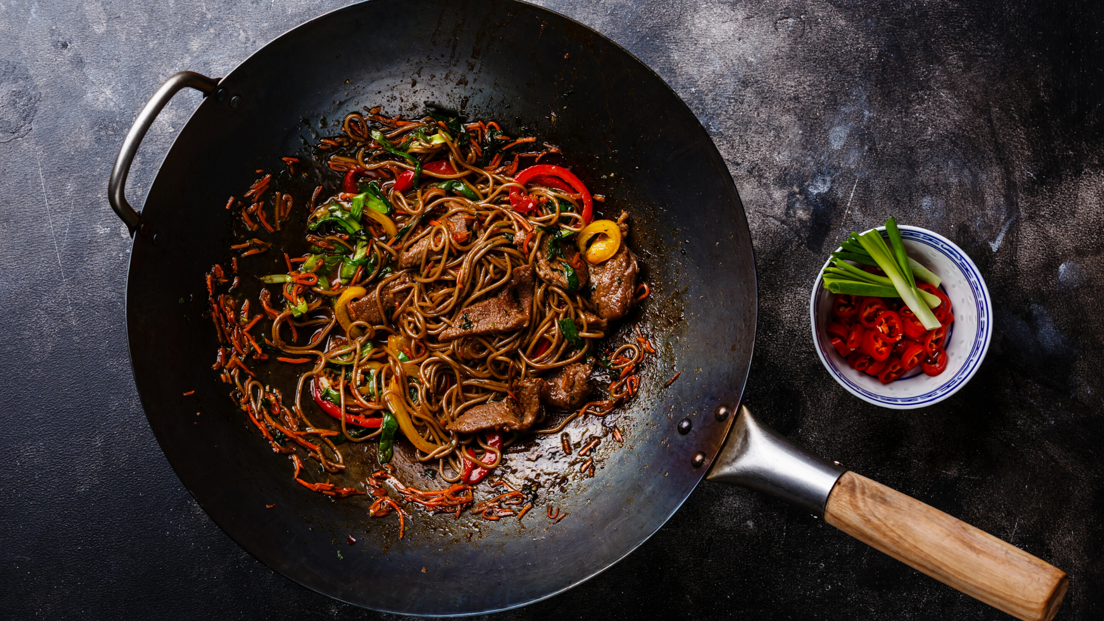 Glass Noodle Stir Fry with Shaved Beef and Vegetables